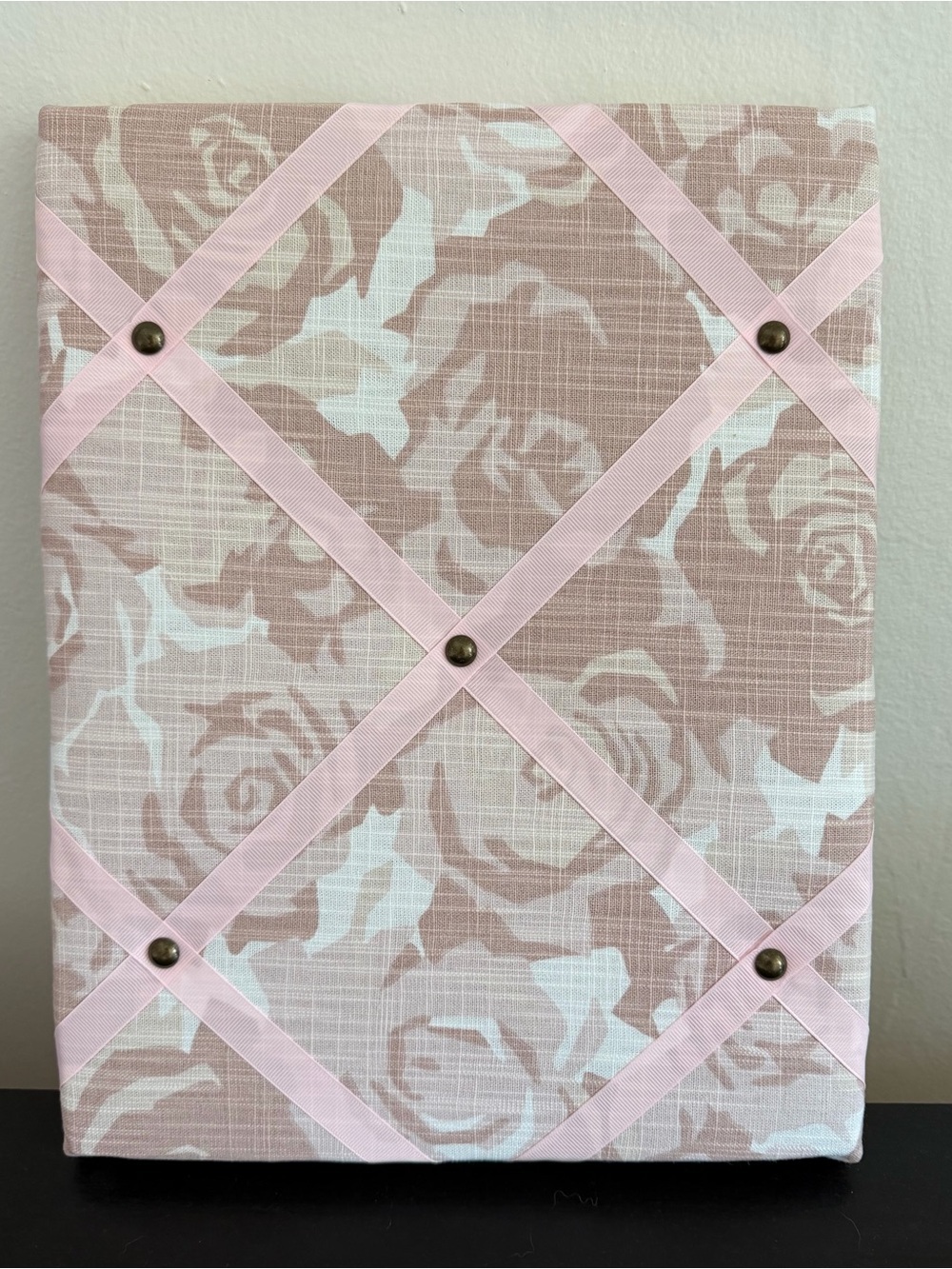 Pink Floral Ribbon Memo Board